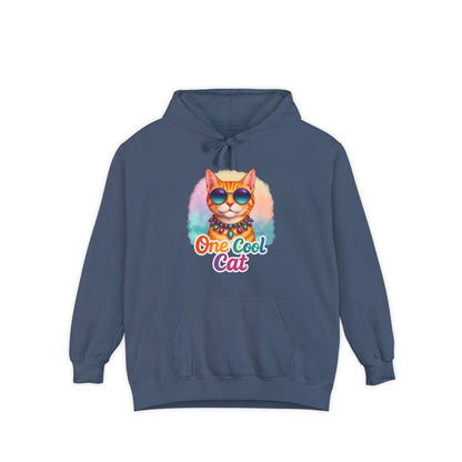 One Cool Cat Unisex Hoodie – Colorful Vibrant Comfort Colors Midweight Hoodie