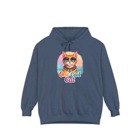 One Cool Cat Unisex Hoodie – Colorful Vibrant Comfort Colors Midweight Hoodie