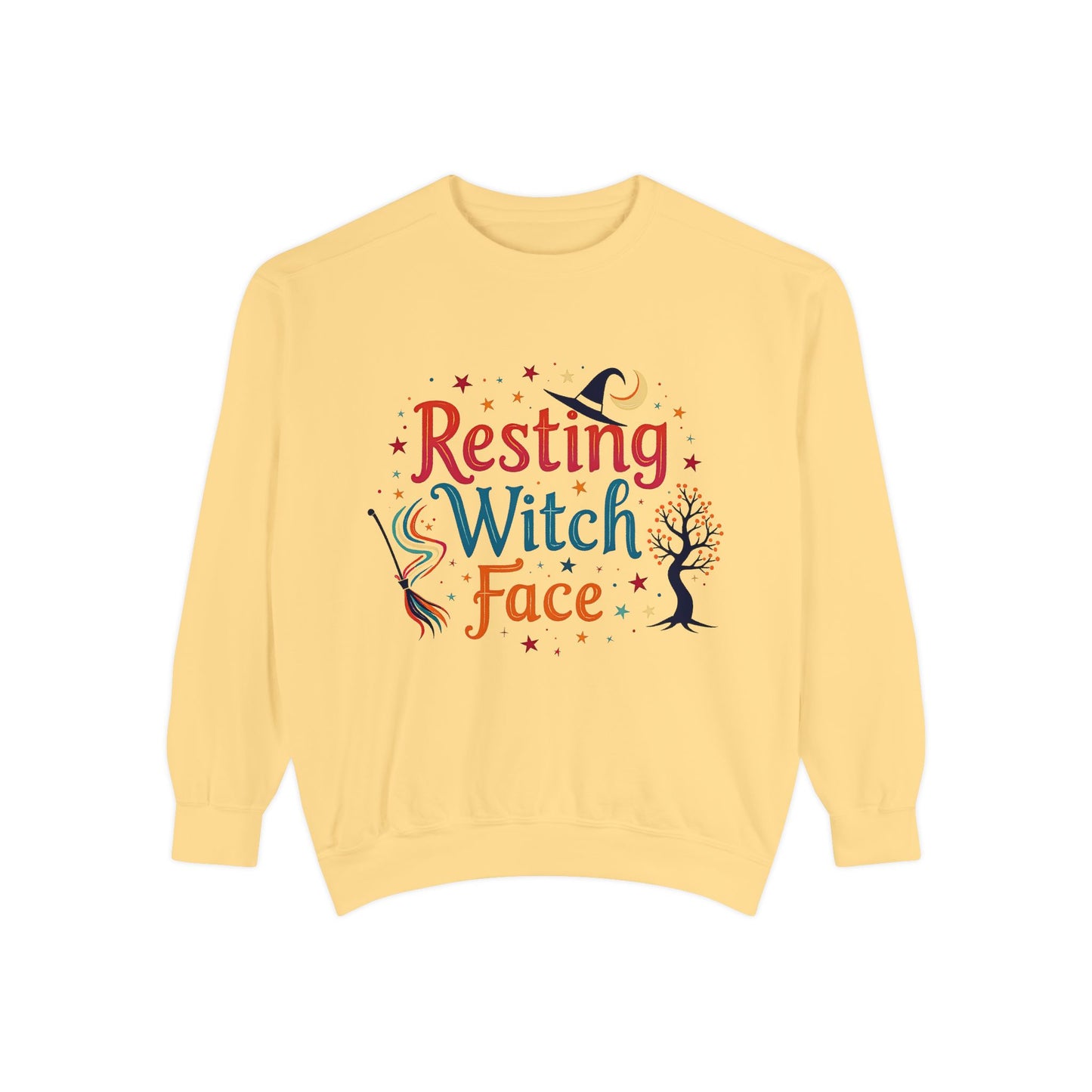 Resting Witch Face Sweatshirt – Retro Halloween Witch Pullover