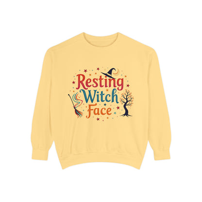 Resting Witch Face Sweatshirt – Retro Halloween Witch Pullover
