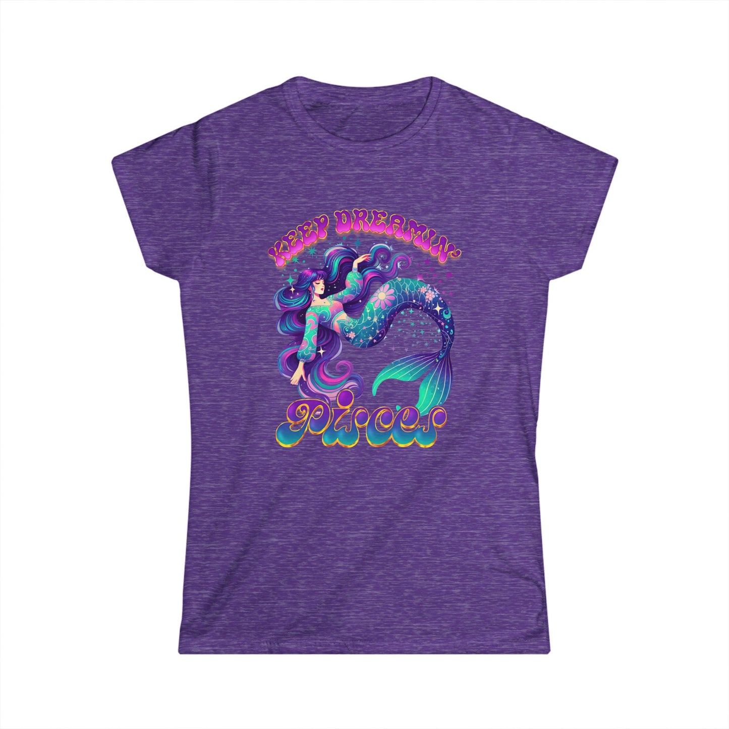 Keep Dreamin’ Pisces Women’s Softstyle Tee – Empowering Retro Zodiac Shirt