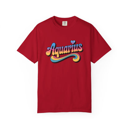 Aquarius – Retro Groovy Zodiac Tee