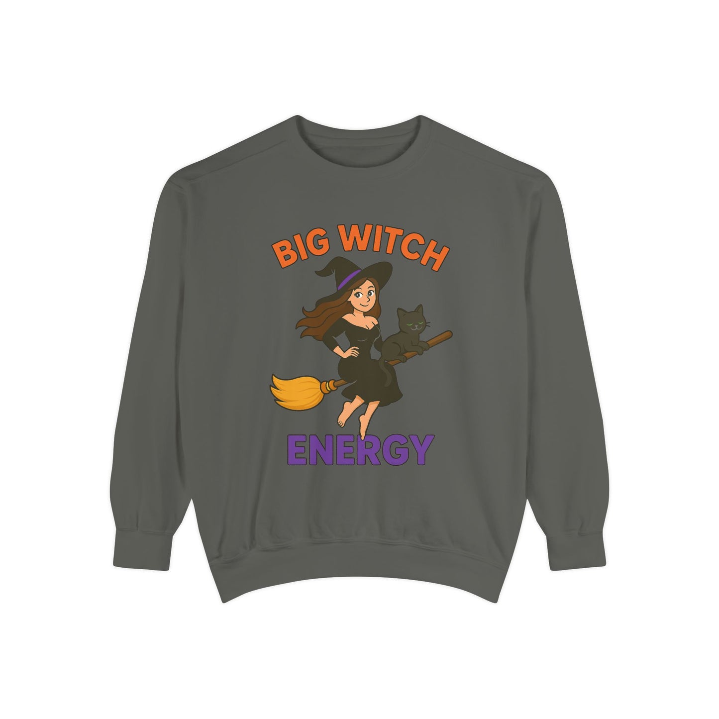 Big Witch Energy Sweatshirt – Funny Witch Cat Broom Pullover