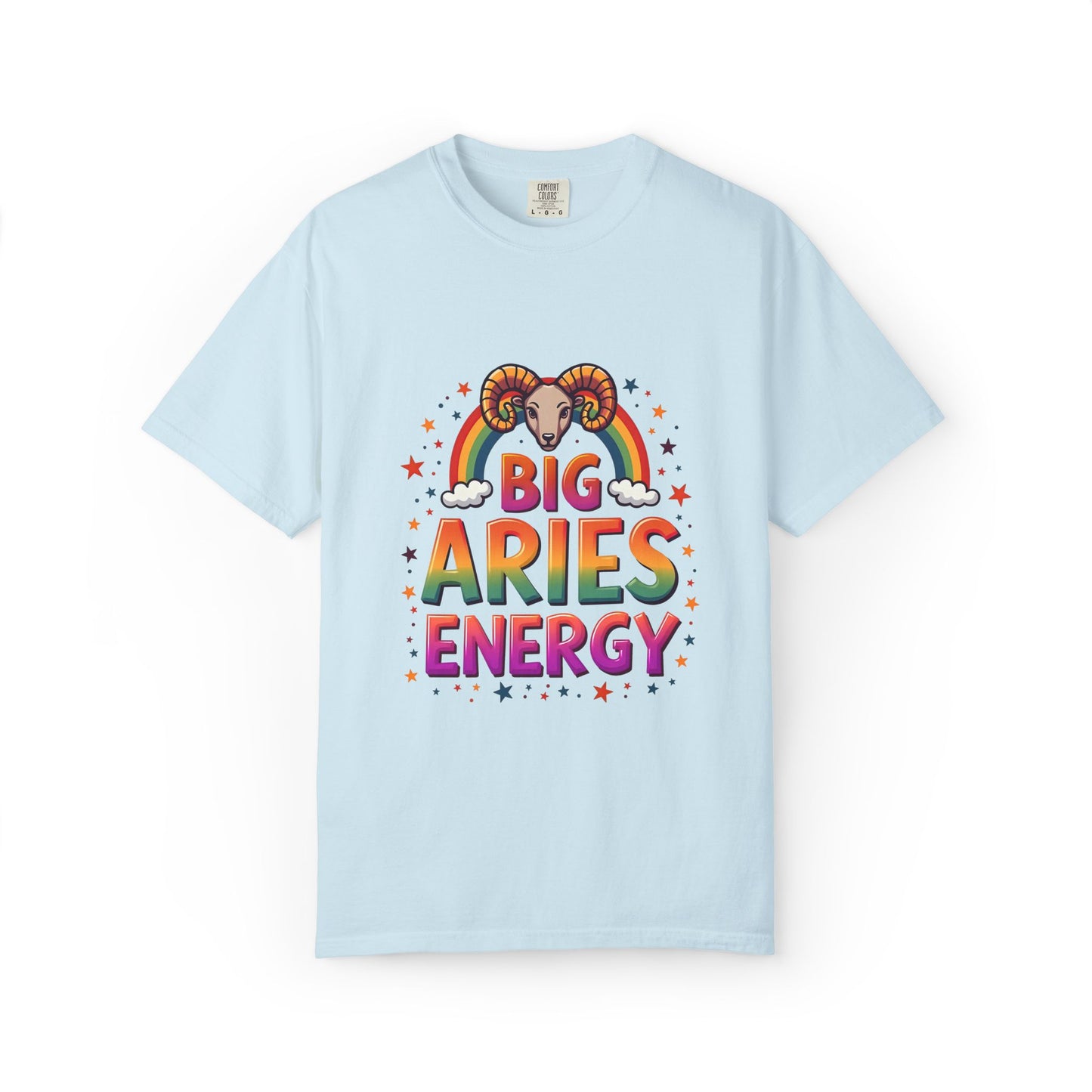 Big Aries Energy T-Shirt | Astrology Zodiac Tee | Comfort Colors Aries Shirt | Fire Sign Birthday Gift | Retro Horoscope Graphic Tee for Aries Lovers