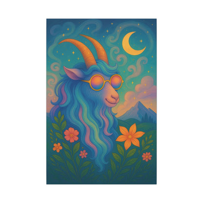 Capricorn Dreams – Radiant Retro Goat Wall Art