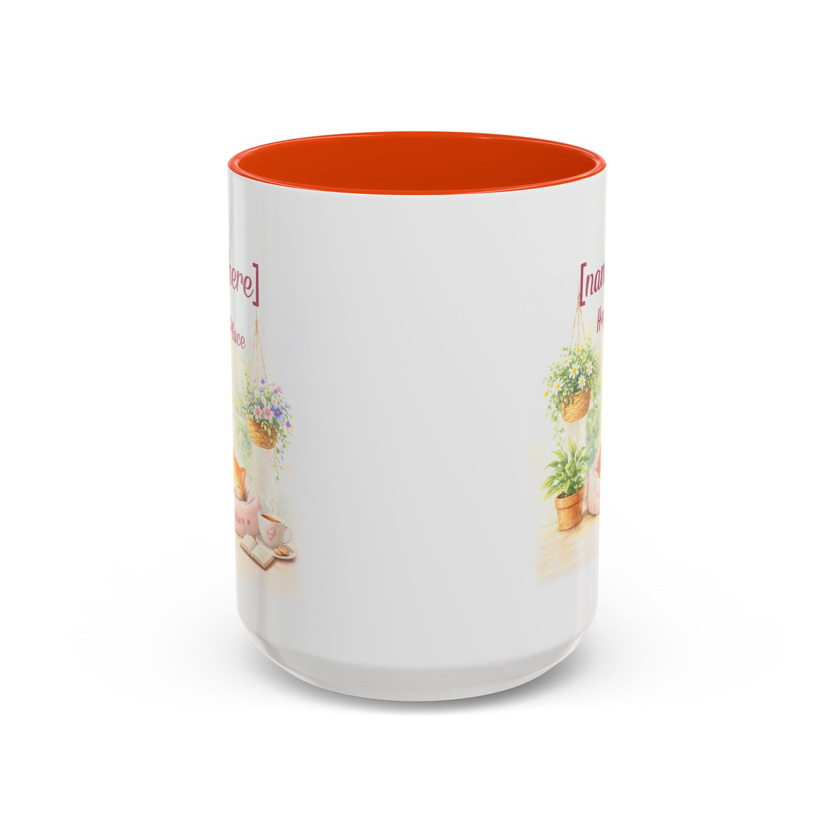 Personalized Name Cat Mug - Custom "Happy Place" Ceramic Mug for Cat Lovers