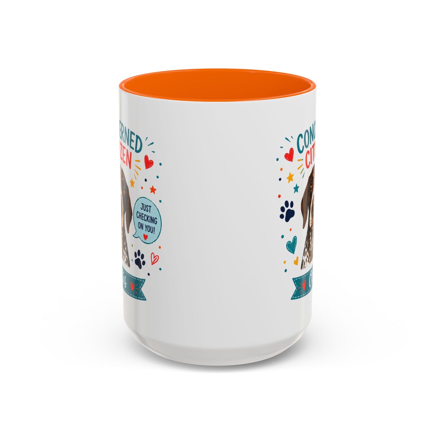 Personalized Dog Mug "Concerned Citizen" | Custom Pet Color Accent Mug with Dog Photo & Name | Funny Dog Lover Gift