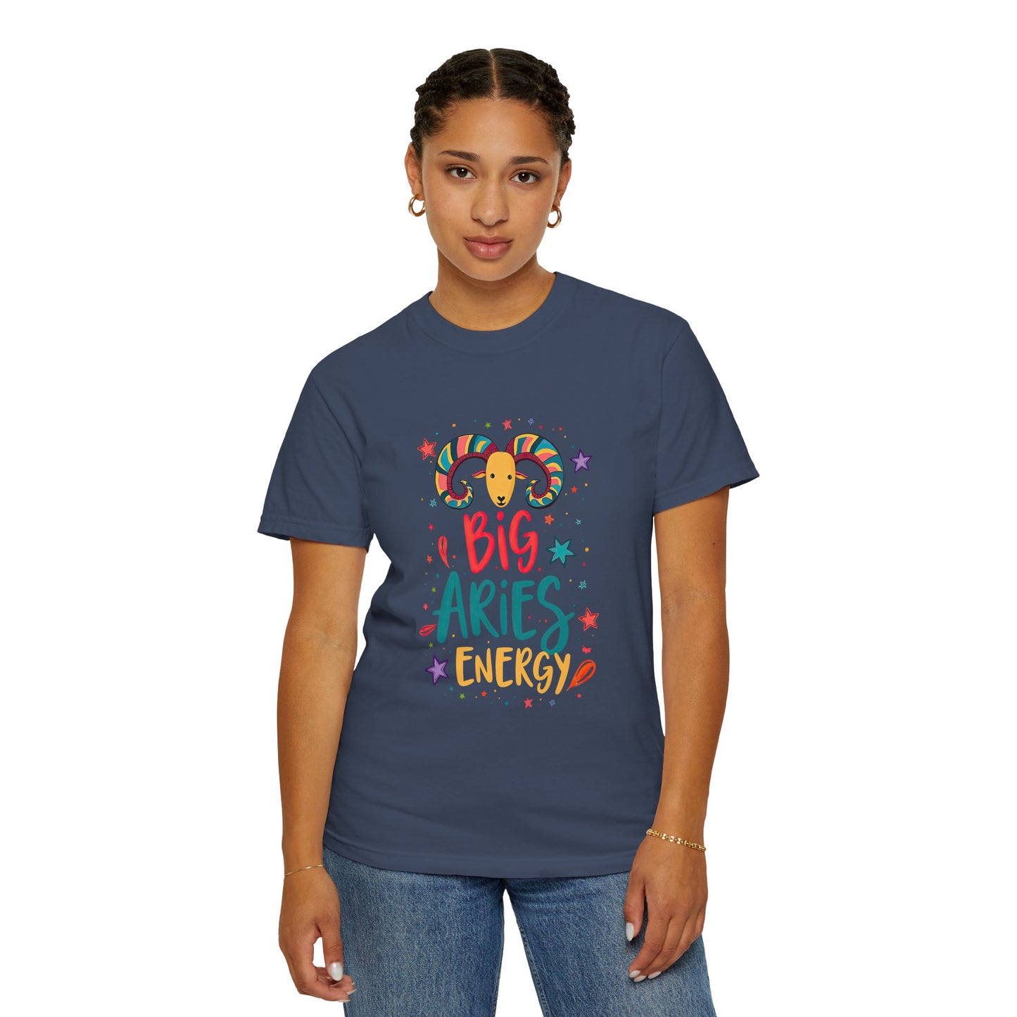 Big Aries Energy Tee – Colorful Fun Zodiac Shirt