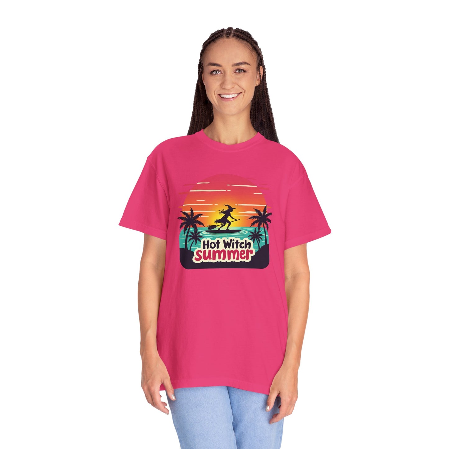 Hot Witch Summer - Surfing Retro Sunset Beach Tee
