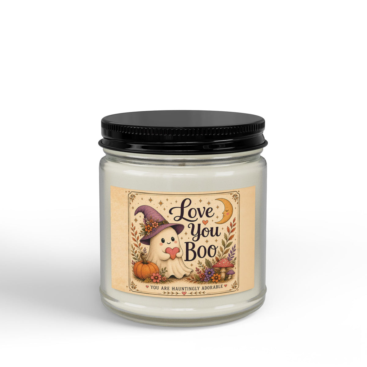 Love You Boo  Spooky Autumn Halloween Ghost Soy Candle 4oz and 9oz