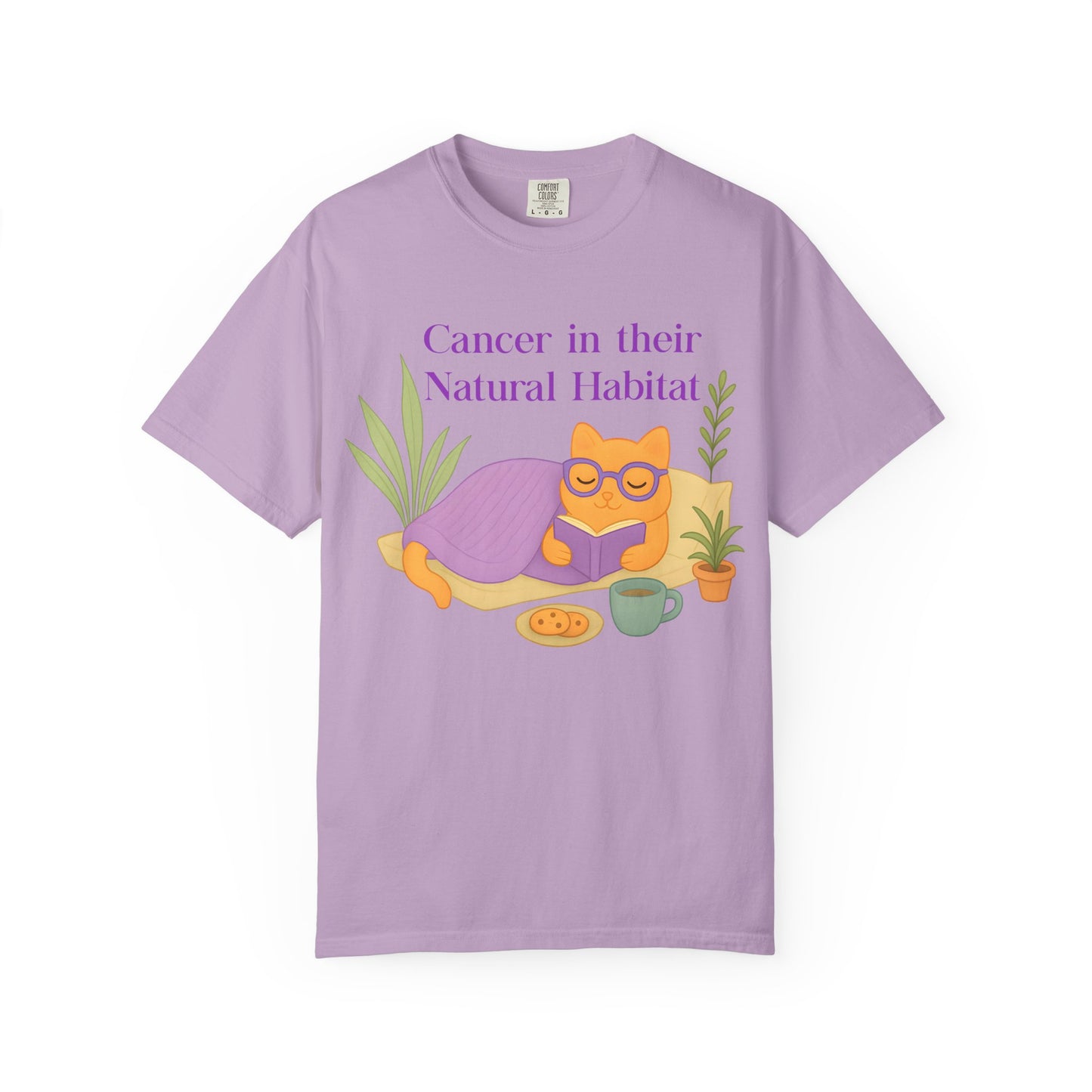Cancer in Their Natural Habitat Tee – Funny Cozy Cat Zodiac Shirt