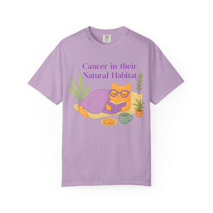 Cancer in Their Natural Habitat Tee – Funny Cozy Cat Zodiac Shirt