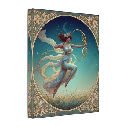 Artemis Under the Stars – Art Nouveau Goddess Wall Art