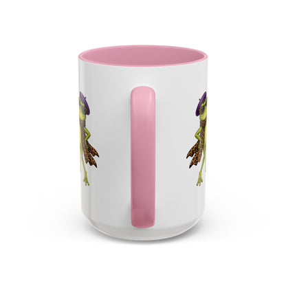 Darling You're Ribbiting Frog Mug | Funny Fashion Frog Coffee Mug | Glam Frog Gift for Women | Colored Mug