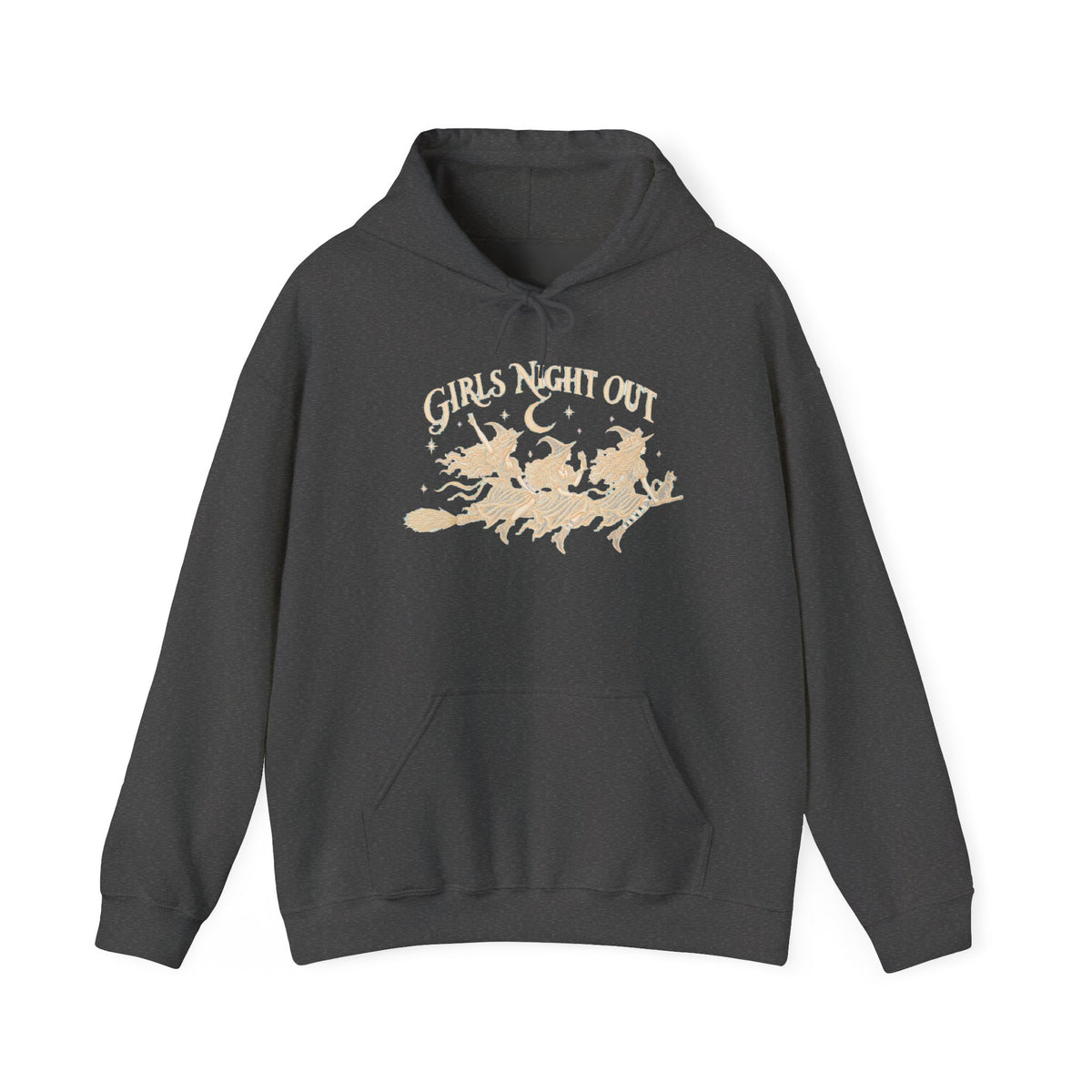 Girls Night Out Hoodie | Funny Witches on a Broom Graphic Halloween Pullover