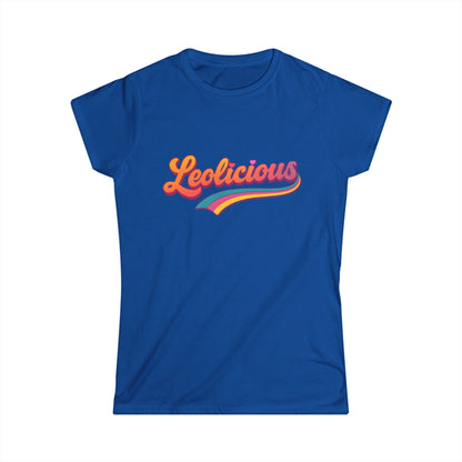 Leolicious Women’s Softstyle Tee – Empowering Retro Zodiac Colorful Shirt