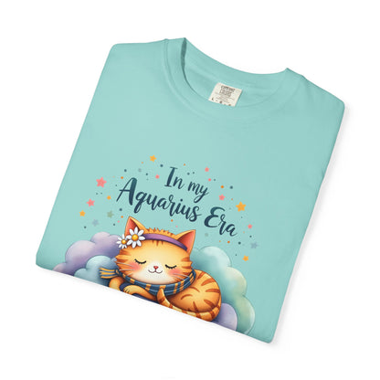 In My Aquarius Era Tee – Colorful Zodiac Cat Shirt