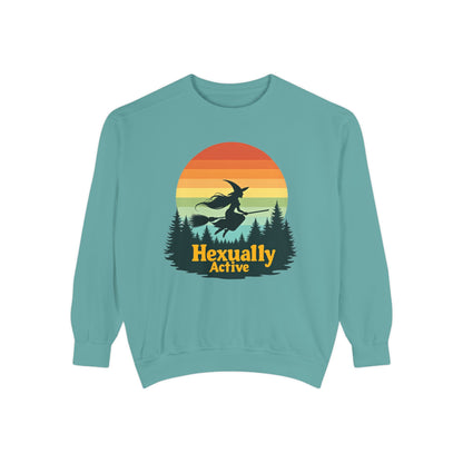 Hexually Active Unisex Crewneck – Sassy Retro Comfort Colors Midweight Sweatshirt