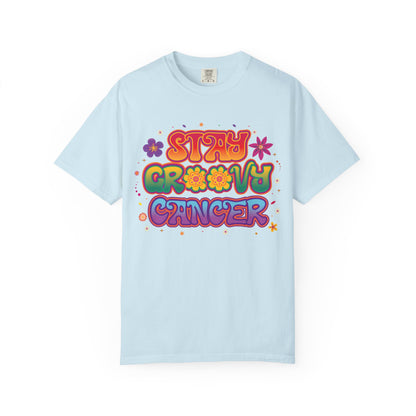 Stay Groovy Cancer Tee – Retro Colorful Zodiac Shirt