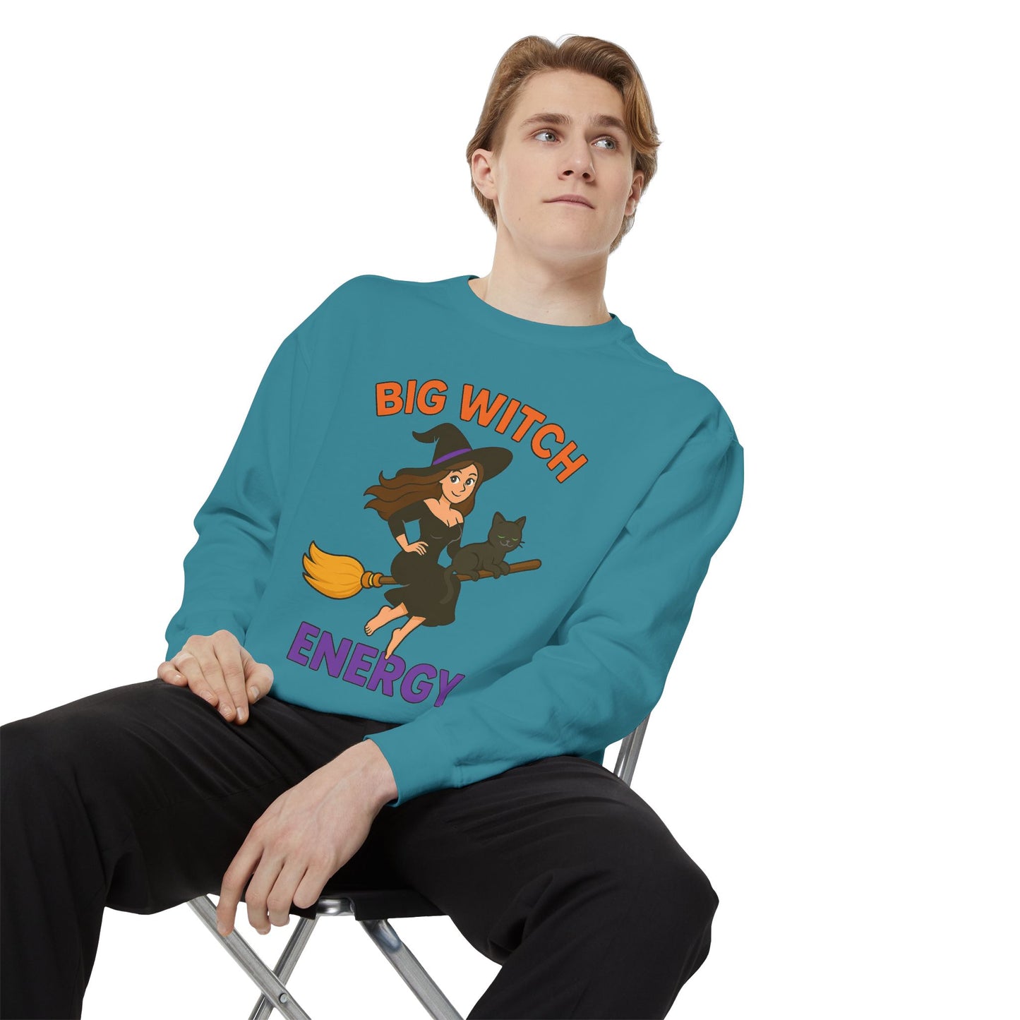 Big Witch Energy Sweatshirt – Funny Witch Cat Broom Pullover