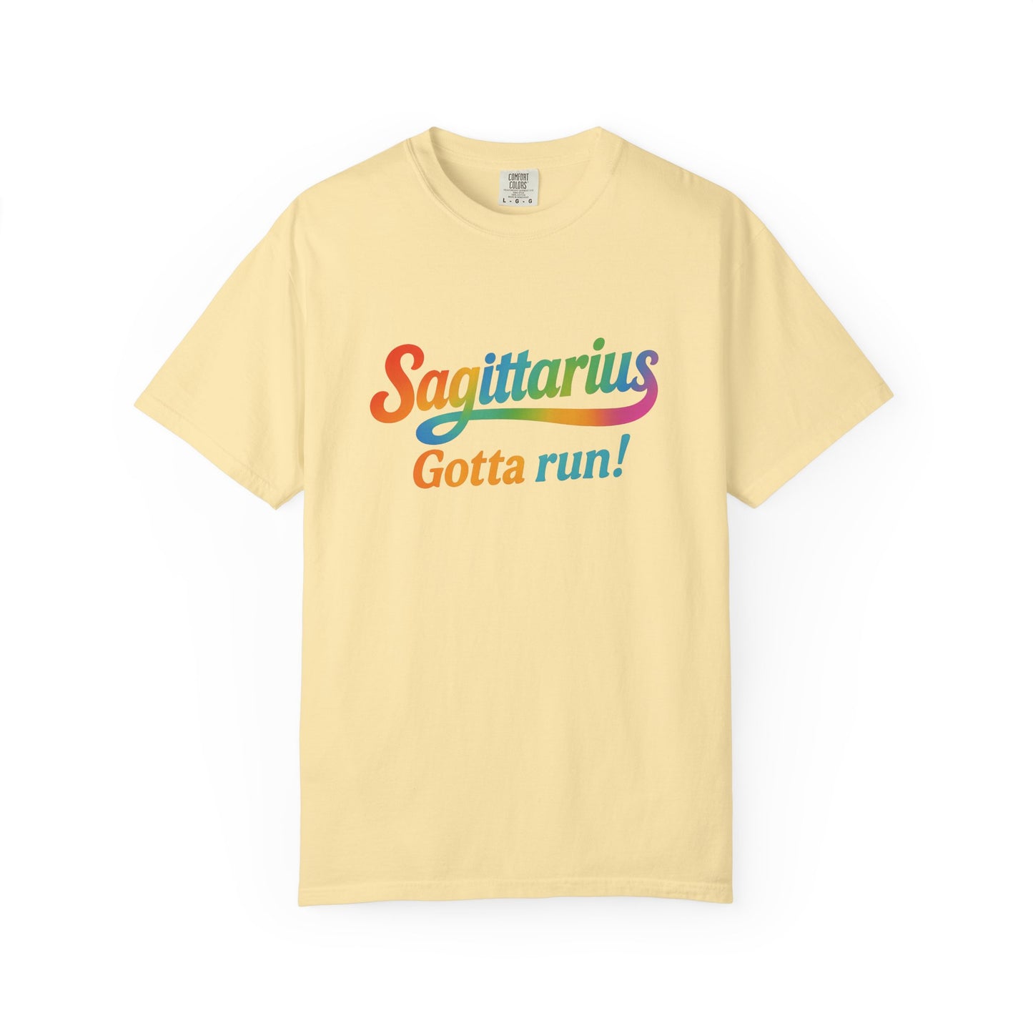 Sagittarius Gotta Run – Colorful Tee Zodiac Shirt