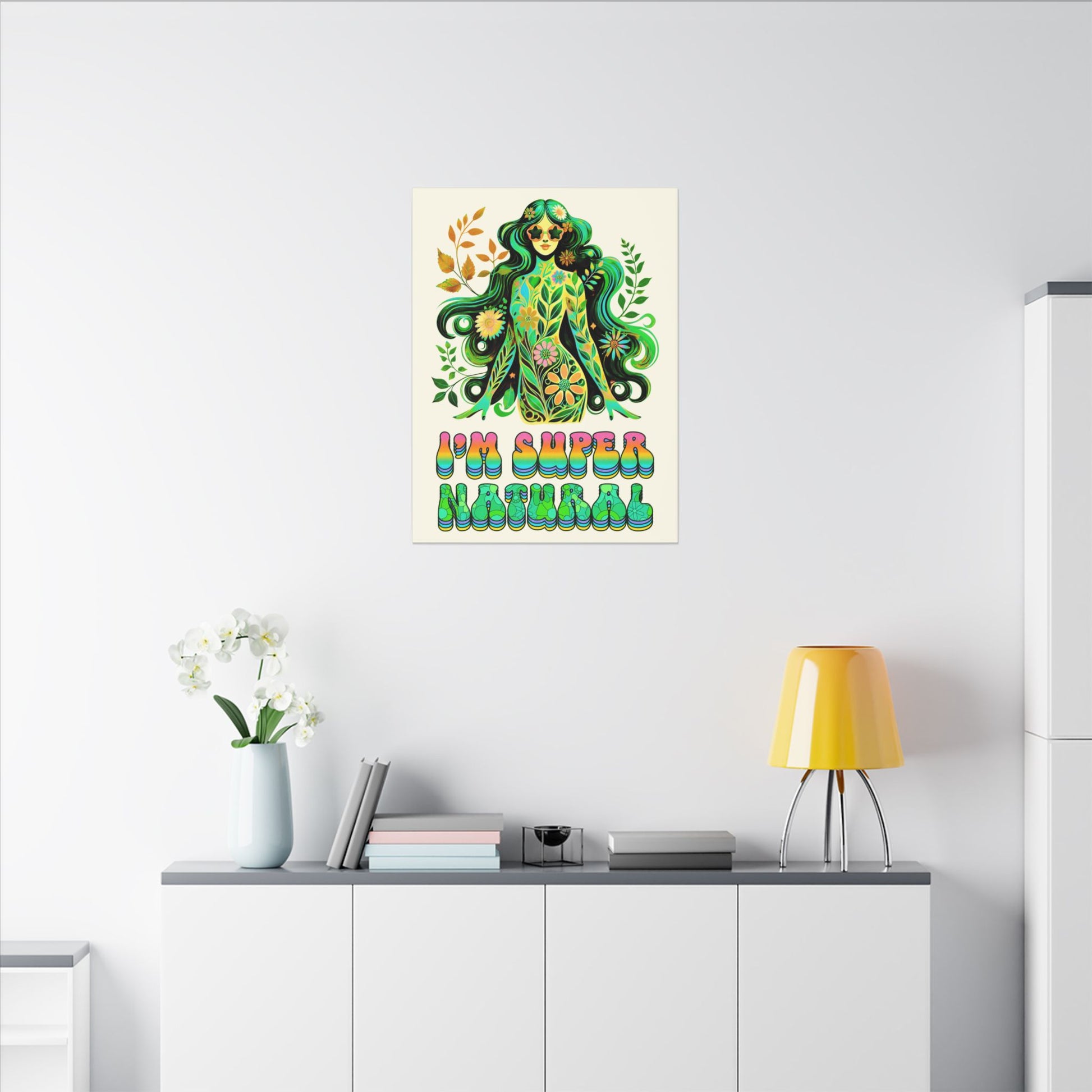 I’m Super Natural – Retro Radiant Affirmation Canvas Wall Art - Enchanted Sky