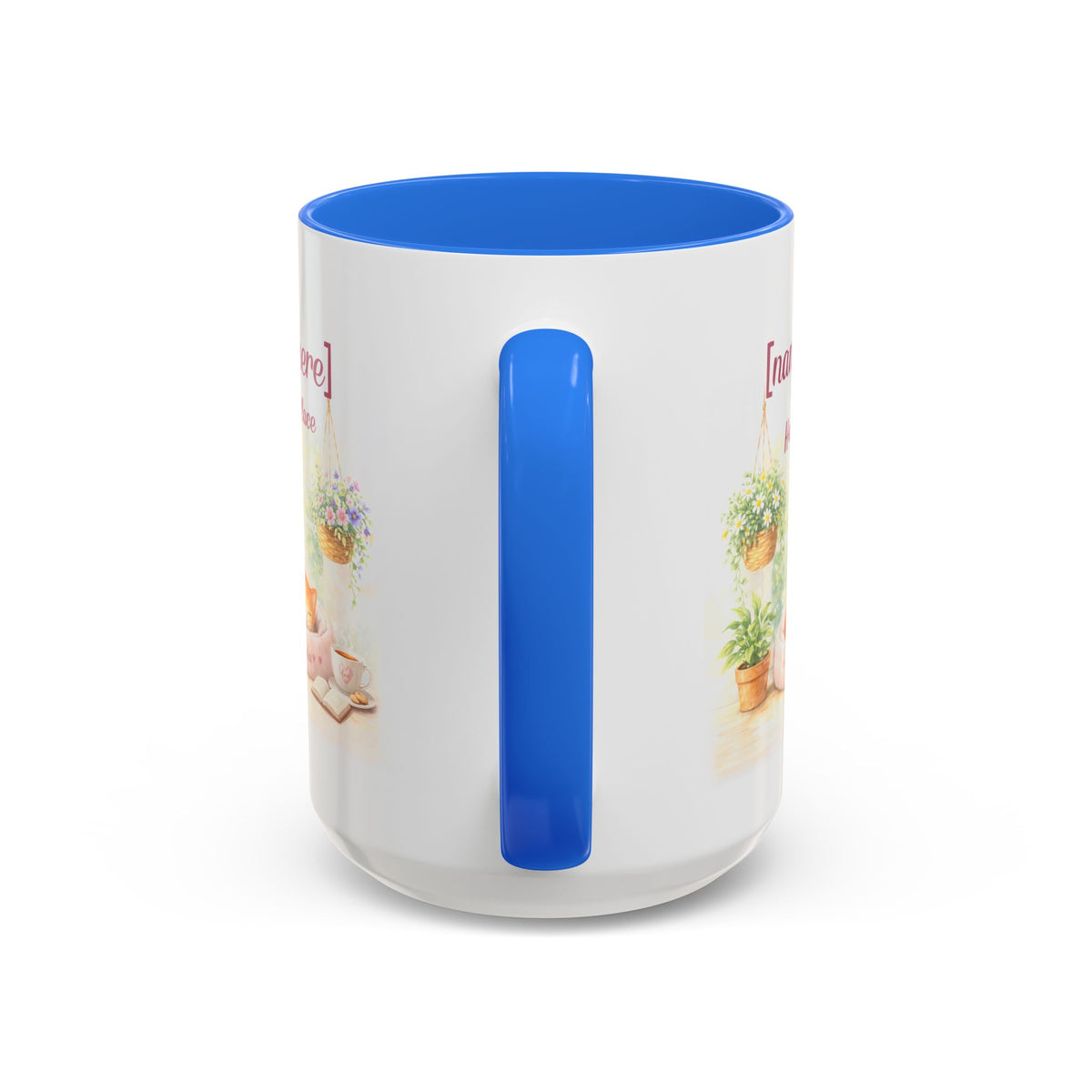 Personalized Name Cat Mug - Custom "Happy Place" Ceramic Mug for Cat Lovers