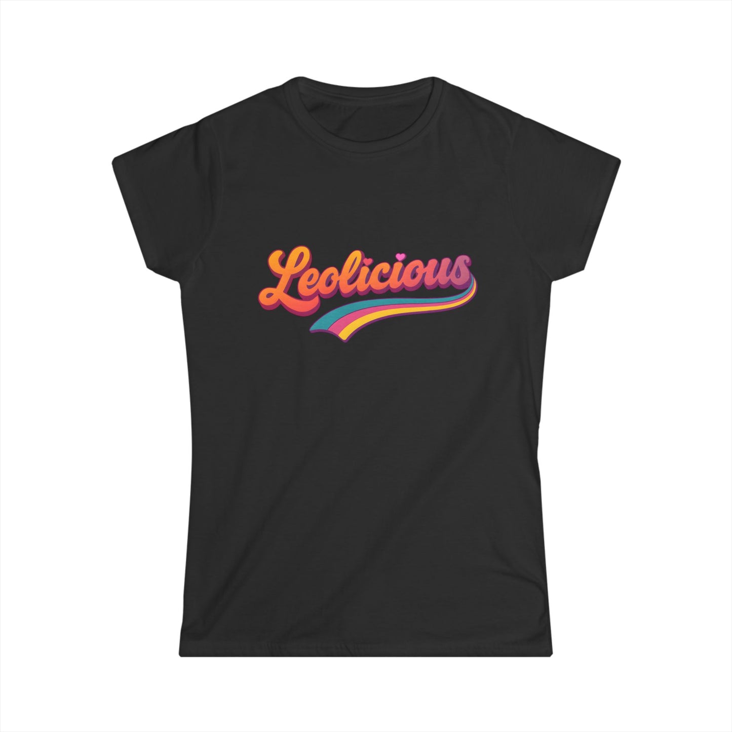 Leolicious Women’s Softstyle Tee – Empowering Retro Zodiac Colorful Shirt