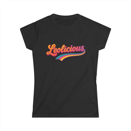 Leolicious Women’s Softstyle Tee – Empowering Retro Zodiac Colorful Shirt