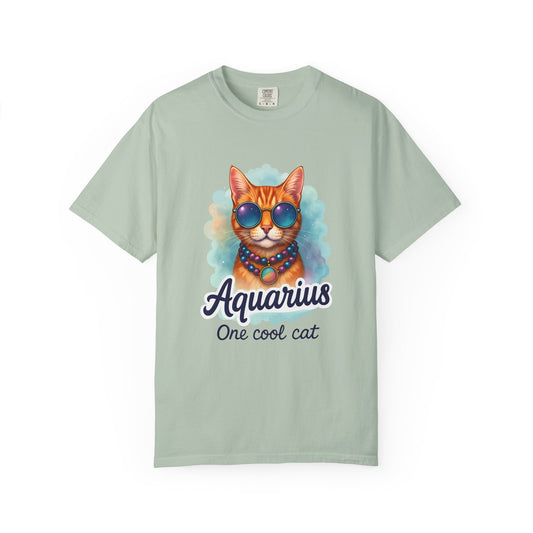 Aquarius One Cool Cat – Groovy Cosmic Kitty T-shirt