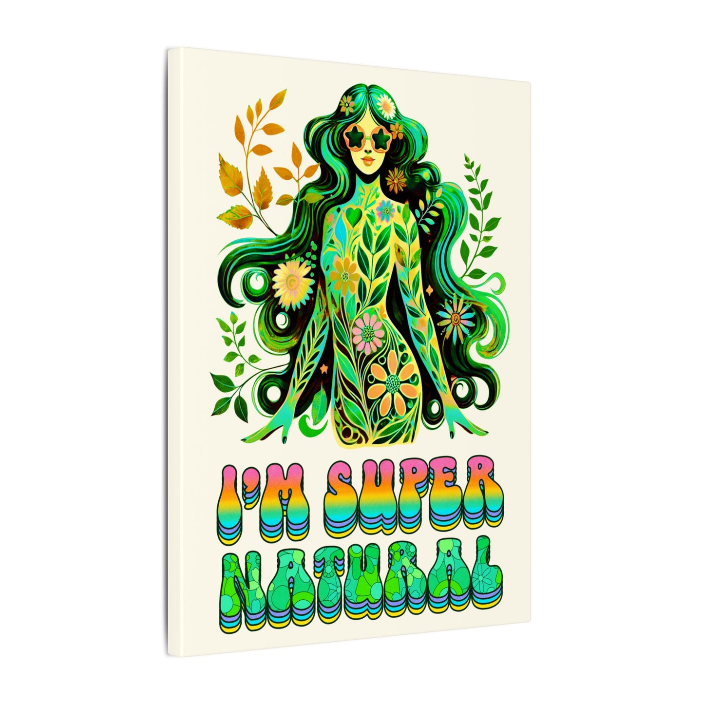 I’m Super Natural – Retro Radiant Affirmation Canvas Wall Art - Enchanted Sky
