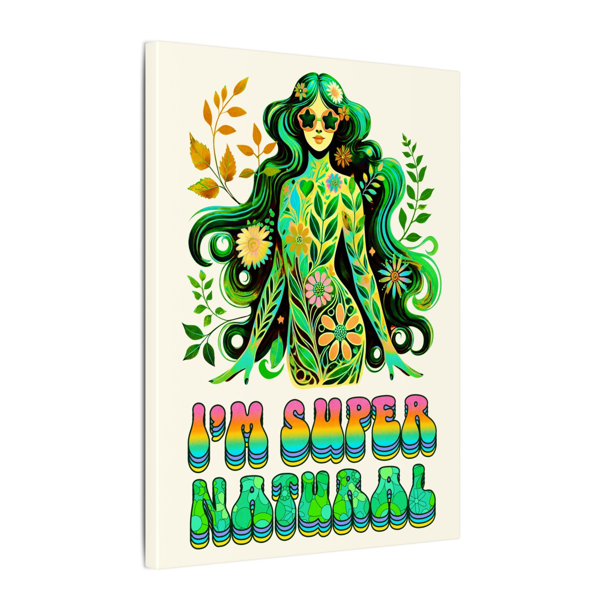 I’m Super Natural – Retro Radiant Affirmation Canvas Wall Art - Enchanted Sky