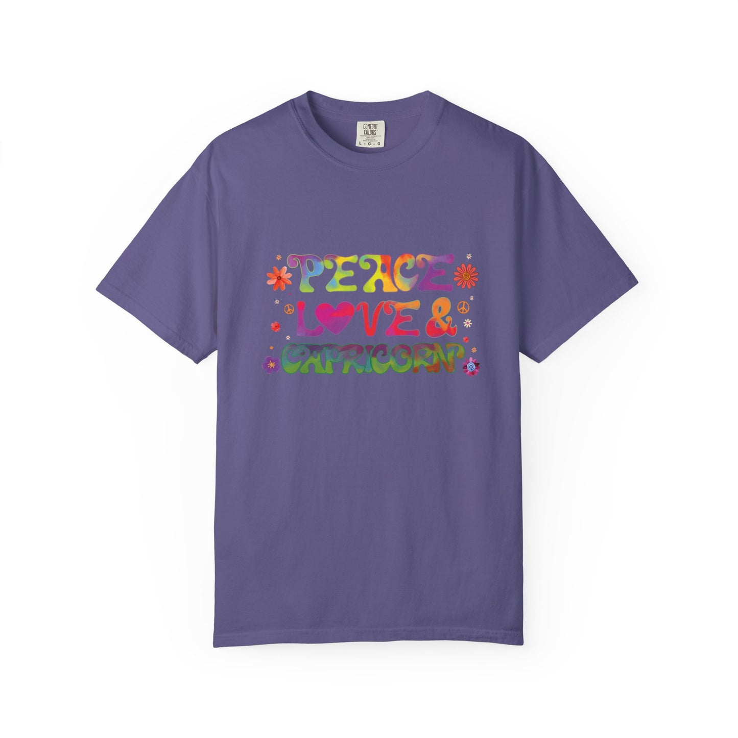Peace Love & Capricorn – Groovy Hippie Zodiac Tee