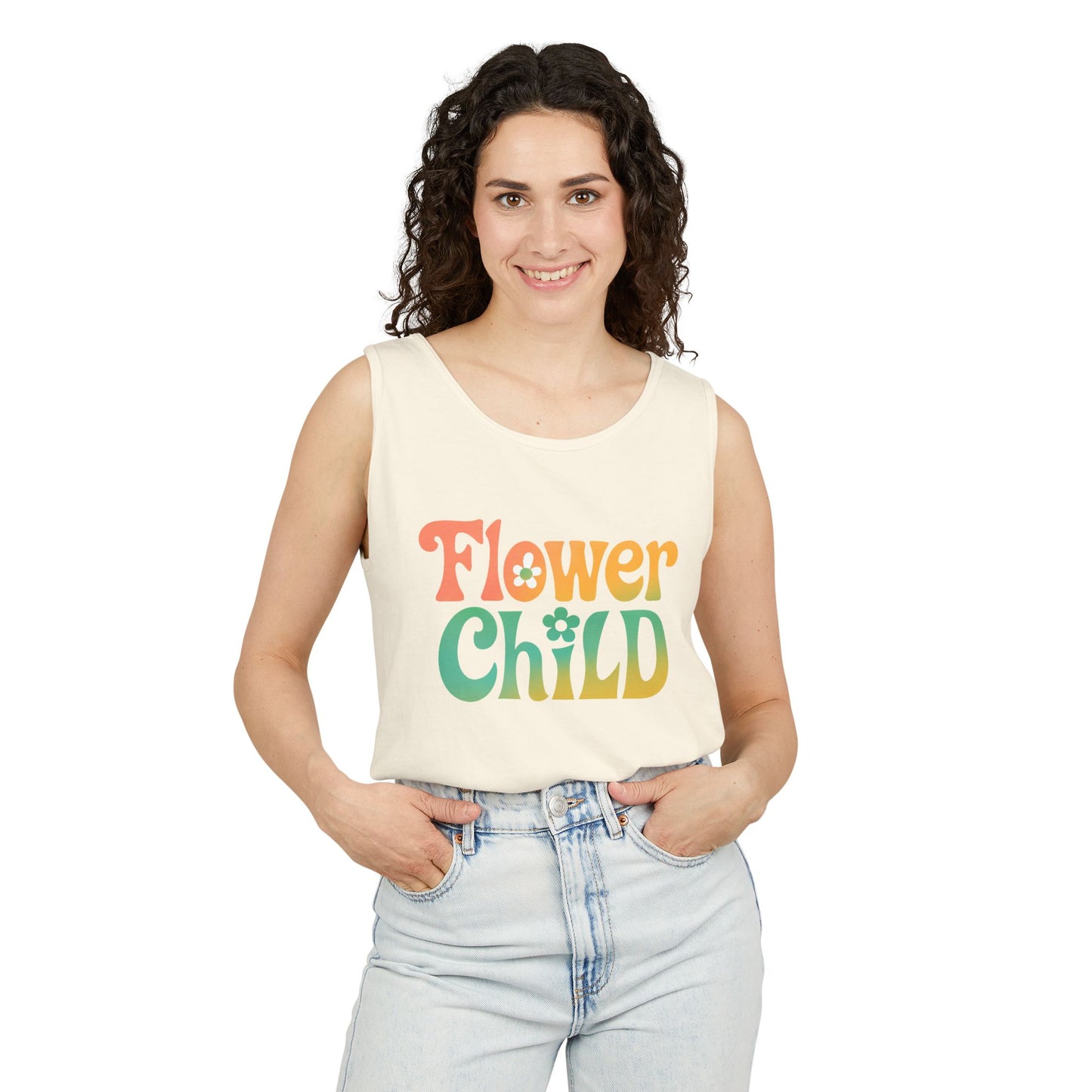 Flower Child - Boho Retro Style Sleeveless Tank (Unisex)