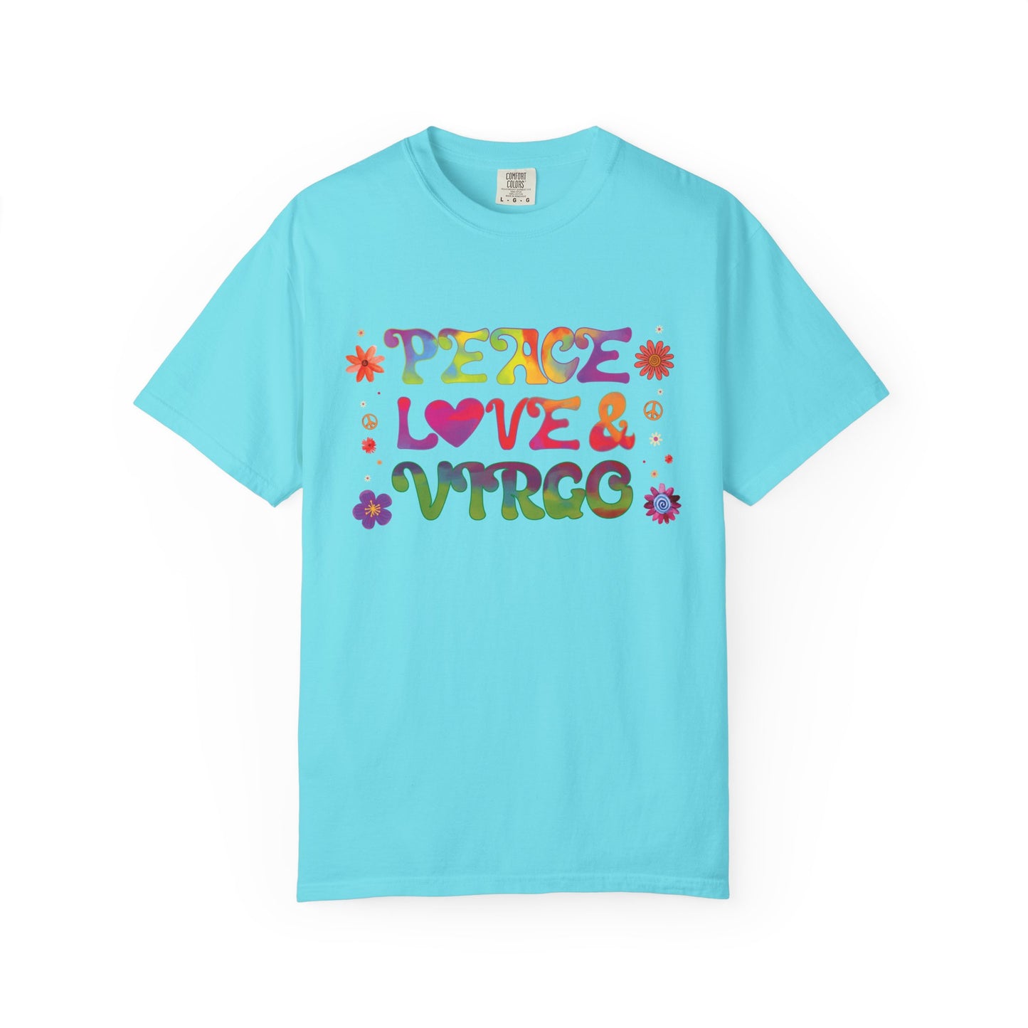 Peace Love & Virgo – Retro Hippie Zodiac Tee