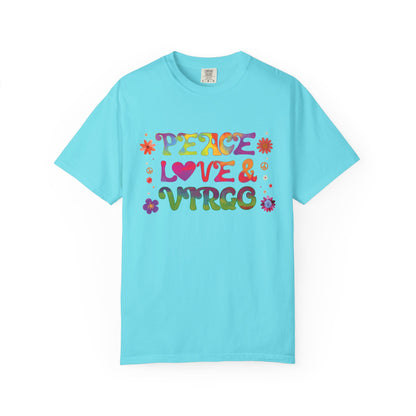 Peace Love & Virgo – Retro Hippie Zodiac Tee