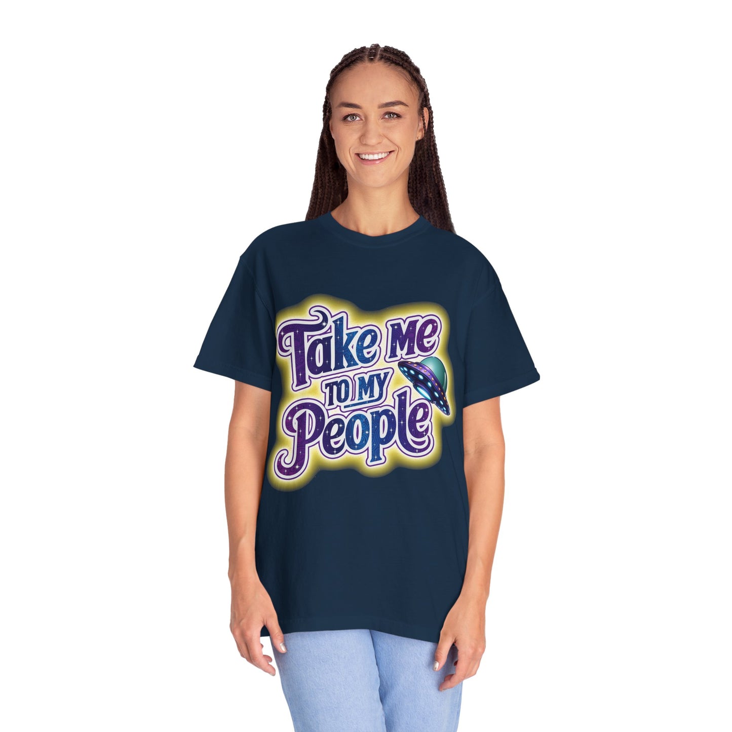 Take Me To My People Tee – Funny Retro UFO Shirt