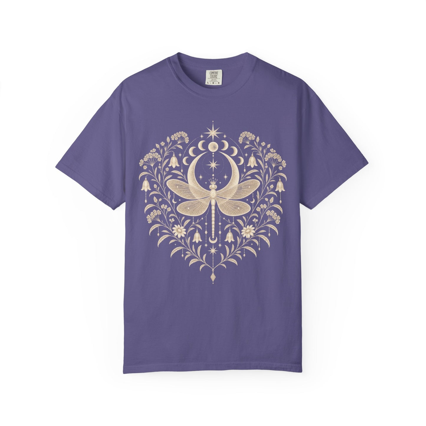 Boho Moon & Floral Mystic Dragonfly T-Shirt