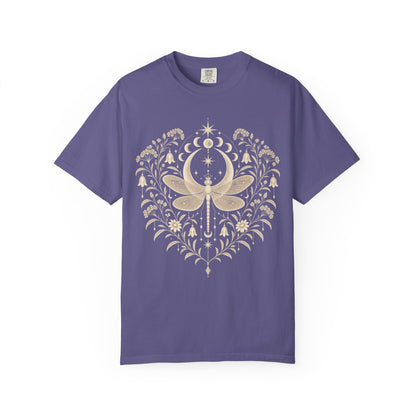 Boho Moon & Floral Mystic Dragonfly T-Shirt