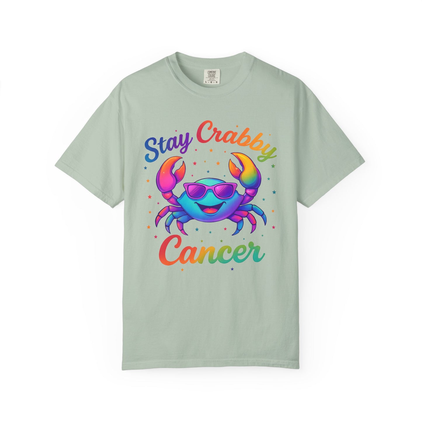 Stay Crabby Cancer – Rainbow Retro Crab