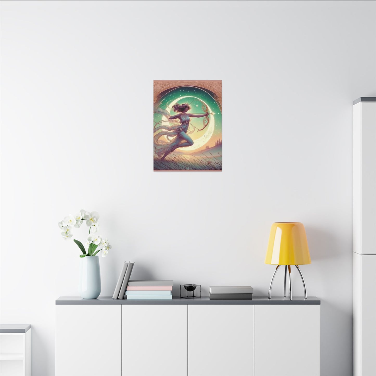 Artemis Rising – Celestial Archer Art Nouveau Wall Art