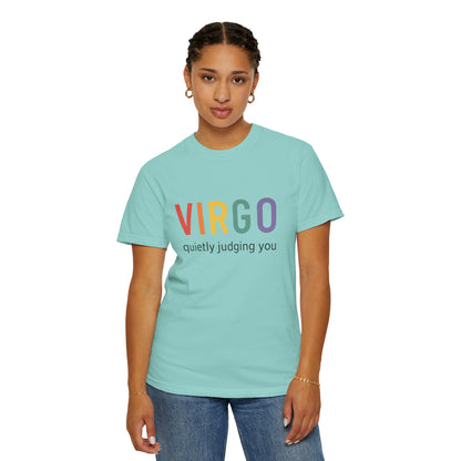VIRGO quietly judging you – Rainbow Zodiac Tee
