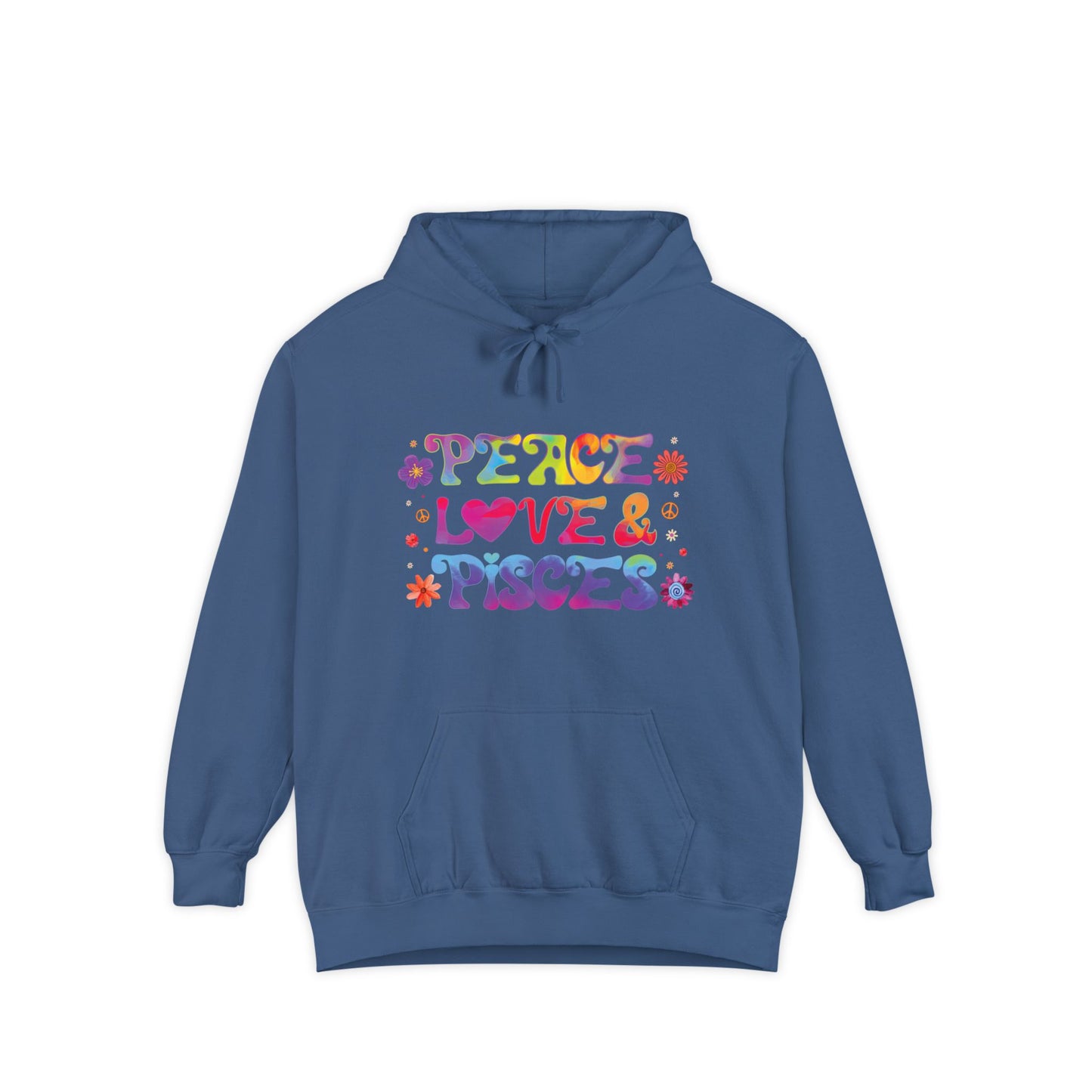Peace Love & Pisces Unisex Hoodie – Groovy Retro Comfort Colors Midweight Hoodie