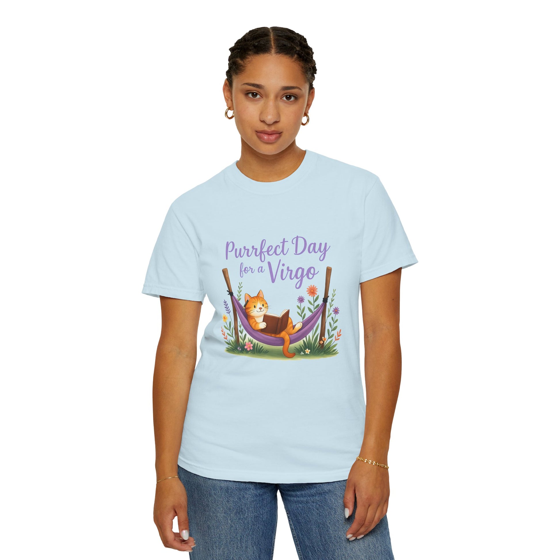 Purrfect Day for a Virgo Tee – Colorful Zodiac Cat Shirt