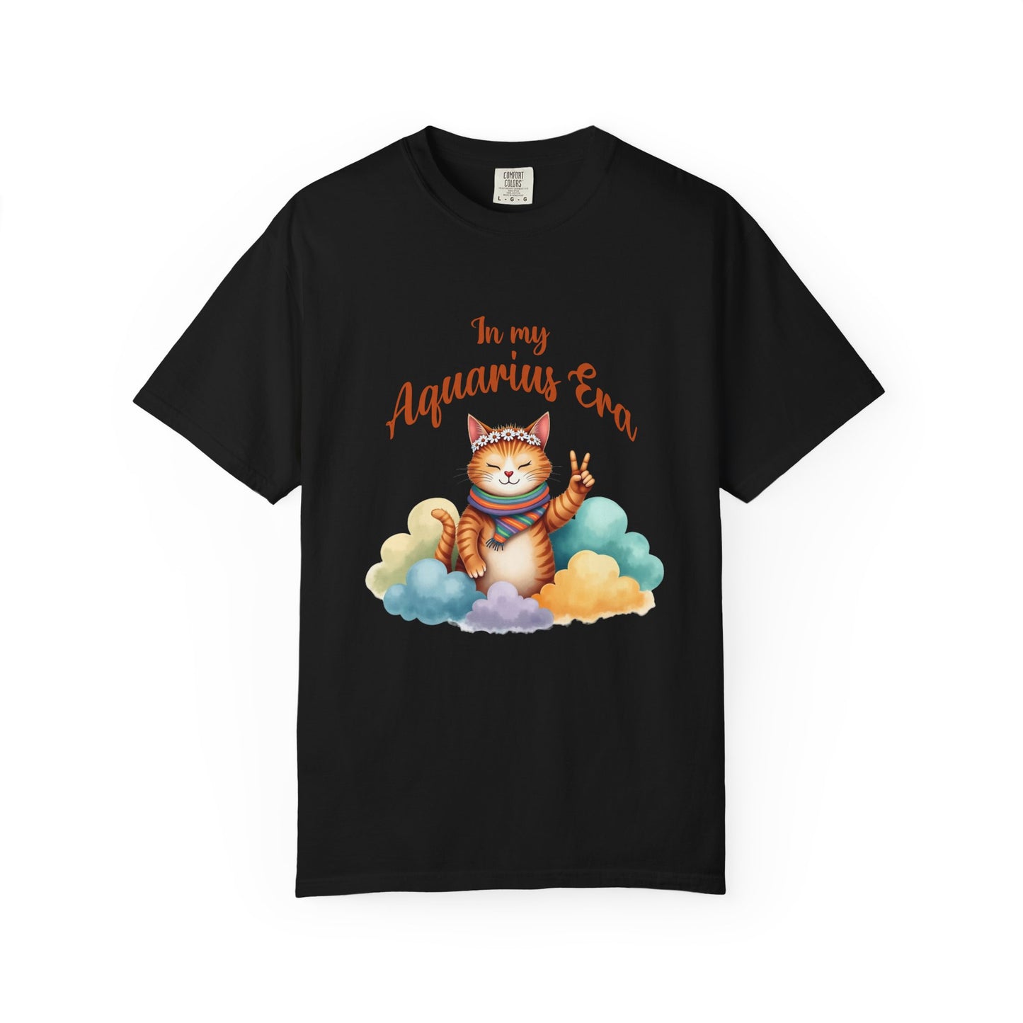 In My Aquarius Era Tee – Colorful Funny Zodiac Cat Shirt