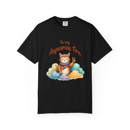 In My Aquarius Era Tee – Colorful Funny Zodiac Cat Shirt
