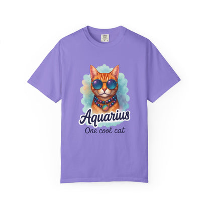Aquarius One Cool Cat – Groovy Cosmic Kitty T-shirt