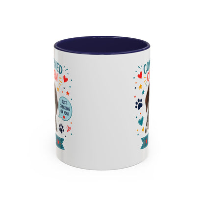 Personalized Dog Mug "Concerned Citizen" | Custom Pet Color Accent Mug with Dog Photo & Name | Funny Dog Lover Gift