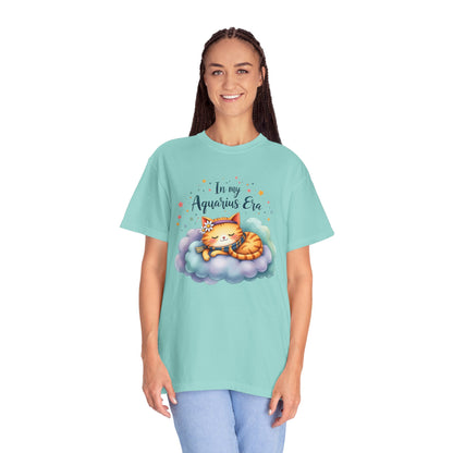 In My Aquarius Era Tee – Colorful Zodiac Cat Shirt