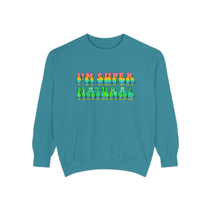 I’m Super Natural Unisex Crewneck – Empowering Retro Comfort Colors Midweight Sweatshirt